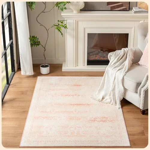 Vista 388 de Istana Alfombra larga antideslizante de 2.5 x 8 para el hogar, para pasillo y cocina, lavable, sedosa y suave al tacto, elegante, color azul y marfil