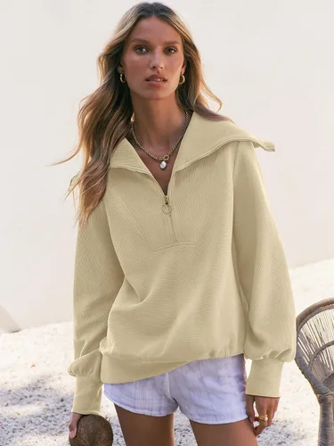 Vista 5 de ANRABESS Sudaderas con capucha para mujer, de gran tamaño, con cremallera de un cuarto, para adolescentes, niñas, ropa de moda Y2K