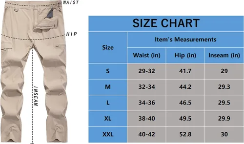 Vista 7 de Men's Hiking Cargo Work Pants Waterproof Lightweight Quick Dry Outdoor Fishing Travel Mountain Tactical Pants