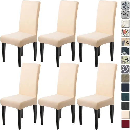 Vista 12 de Dioxide Fundas de Silla de Alto Estirar para Sillas de Comedor, Juego de Fundas de Silla de Comedor Lavables de 4, Fundas de Asiento de Silla