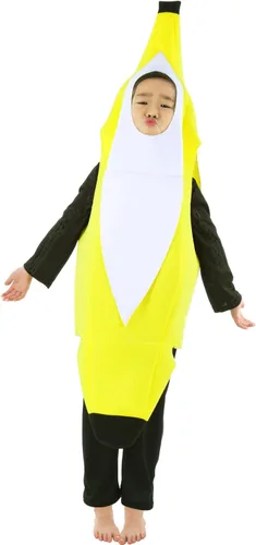 Vista 2 de Disfraz de plátano para niños y niñas, lindo disfraz de Halloween de frutas