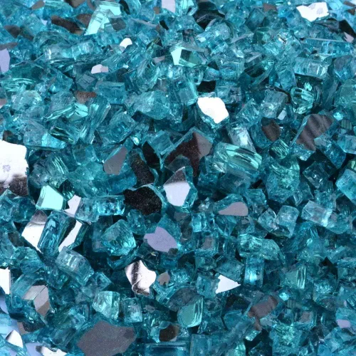 Vista 15 de Stanbroil - Vidrio de fuego de 10 libras – Cristal de fuego templado reflectante de 1/2 pulgada para chimenea de hoguera, azul Pacífico reflectante