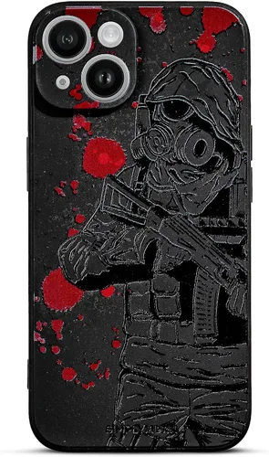 Vista 31 de SIMPLYMDRN Funda delgada para iPhone 12 Pro Max, diseño de guerrero, funda genial para hombres, funda de soldado de combate, delgada y flexible