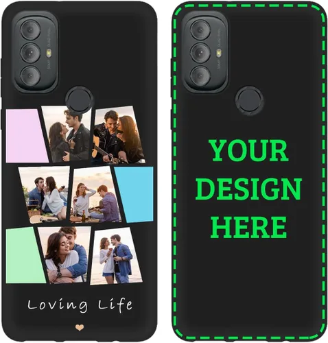Vista 8 de Funda de teléfono con foto personalizada para Motorola Moto G Power 2022 con imagen, texto, logotipo, nombre, funda negra suave, regalo único