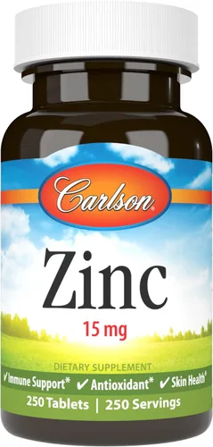 Vista 9 de Carlson - Zinc, 15 mg, Suplemento de zinc, gluconato de zinc, apoyo inmunológico y salud de la piel, tabletas de zinc, antioxidante, cápsulas