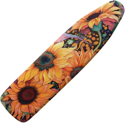 Vista 7 de Funda para tabla de planchar con estampado de rosas vintage con gancho y bucle, sujetadores ajustables, fundas protectoras para tabla de planchar