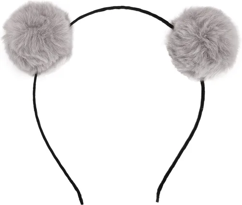 Vista 12 de BAOBAO - Diadema de piel de conejo sintética esponjosa con orejas de gato, panda, fiesta de Navidad, cosplay Negro