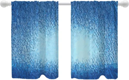 Vista 11 de Shrahala Cortinas rústicas de granja para ventanas de cocina, textura de cesta tejida, paneles de cortina rústica para ventana de granja, poliéster