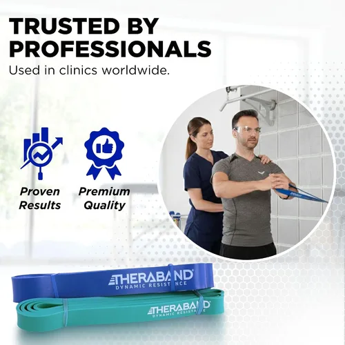 Vista 7 de THERABAND Bandas de alta resistencia, juego de 2 súper bandas elásticas para mejorar la flexibilidad, rehabilitación de lesiones y entrenamientos