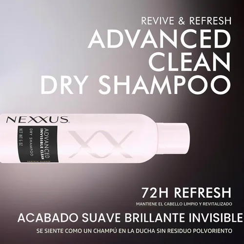Vista 5 de Champú Seco Nexxus Advanced Invisible Clean para Control Instantáneo de Grasa y Frescura de 72 Horas con Tecnología Flexx-Adapt 5 oz