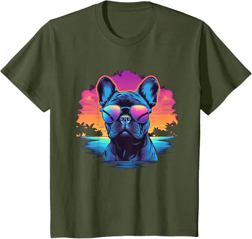 Vista 8 de Camiseta de perro Bulldog Francés para hombres y mujeres, Negro