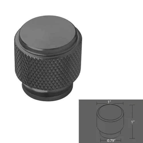 Vista 2 de Paquete de 12 pomos de gabinete de 1 pulgada moleteados negros para cajones y armarios, tiradores de bronce de aluminio (modernos 12, negro)