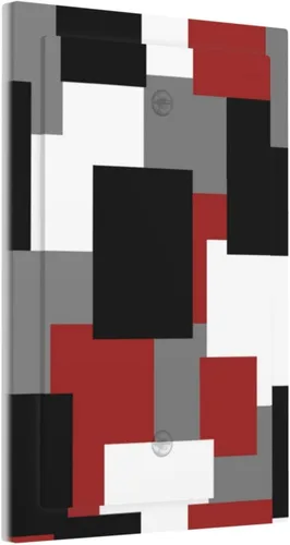 Vista 60 de Placa de Interruptor de Luz de Palanca Única Abstracta en Negro, Blanco y Gris, Cubierta de Tomacorriente, Placa de Pared Decorativa de Un