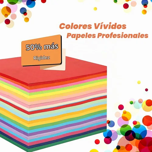 Vista 3 de Papel de origami cuadrado de 6 pulgadas, 500 hojas, 20 colores vivos, doble cara para niños y adultos, proyectos de arte y manualidades