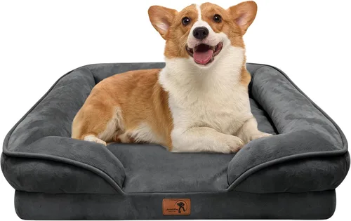 Vista 16 de Spotted Play Cama ortopédica para perros con lados, sofá cama para perros pequeños, sofá cama de espuma de apoyo para mascotas con funda extraíble