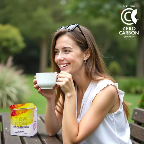Vista 5 de Life Plus Style Gourmet TEA NOW - Té verde de miel, limón, jengibre, hierbas naturales, sin OMG, 50 bolsas de té de jengibre picante con cafeína