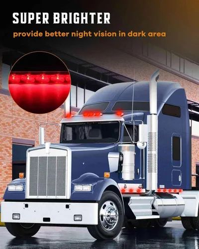 Vista 7 de cciyu 2 barras de luces LED de 15 pulgadas para remolque, 11 luces LED para remolque, barra de luz trasera de parada y giro, luz roja, luz roja