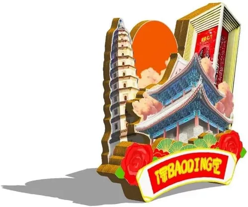 Vista 2 de China Baoding imán de nevera de madera 3D monumentos de viaje coleccionables recuerdos decoración hecha a mano -518