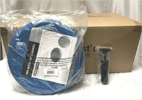 Vista 6 de Therapist's Choice Disco de equilibrio de estabilidad lleno de aire inflado, caja de 10 piezas, más 1 bomba de mano de 7 pulgadas Negro