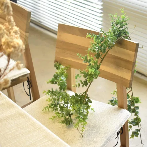 Vista 8 de homEdge Guirnalda de boj artificial, 2 paquetes de 6 pies de vegetación realista para colgar en la pared de telón de fondo de boda, arco de fondo