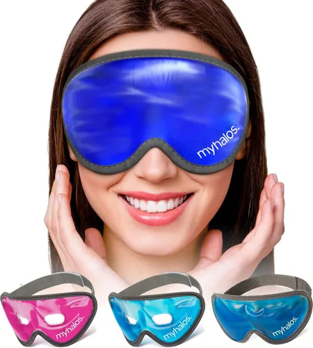 Vista 8 de MyHalos Mascarilla de gel refrescante, paquete de hielo frío para ojos Azul