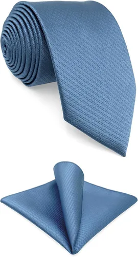 Vista 17 de S&W SHLAX&WING Conjunto de corbata de color sólido y pañuelo de bolsillo para hombre A80.