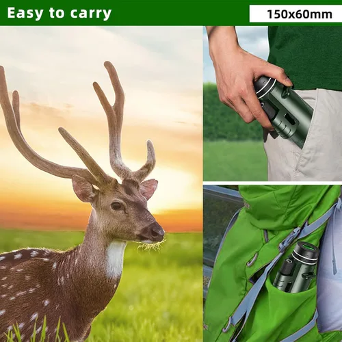 Vista 5 de 12x50HD Handheld High-Power Monocular Telescope with Smartphone Adapter & Tripod - Lightweight Ideal for Bird Watching and Outdoor Adventures