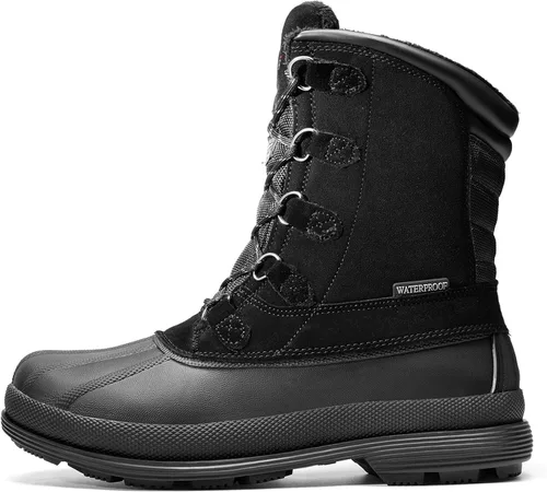 Vista 7 de NORTIV 8 Botas de nieve impermeables y aisladas para hombre para trabajo en invierno Negro