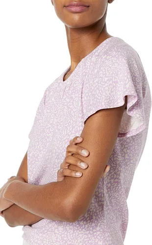 Vista 3 de Camiseta de cuello redondo abierto con manga casquillo y ajuste clásico para mujer