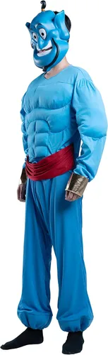 Vista 6 de Disfraz de Disguise del Genio de Aladdin de Disney con músculos para hombre