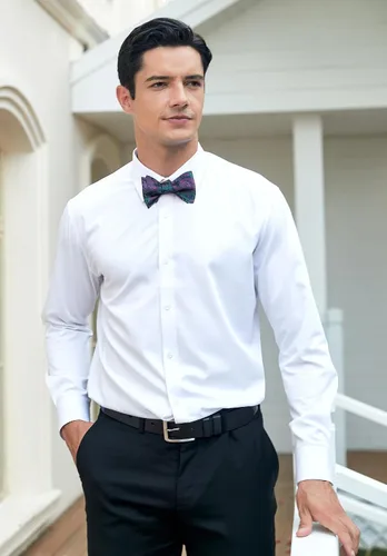 Vista 72 de HISDERN Pajaritas para hombre, corbatín de cachemira para hombre, corbata de lazo y bolsillo cuadrado, juego formal de esmoquin para boda