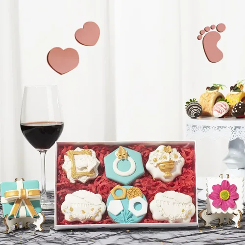 Vista 2 de RomanticBaking Paquete de 10 cajas transparentes para galletas de 9 1/2" x 6" x 1 1/4" pulgadas con ventana, cajas de panadería, cajas