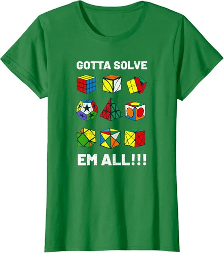 Vista 41 de Camiseta competitiva Puzzle Cube Gotta Solve Em All Speed Cubing