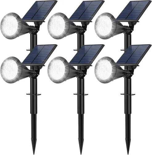 Vista 18 de Focos solares para exteriores, cambio de color, 7 modos/14 luces LED solares para exteriores, impermeables, RGB multicolor, luces solares