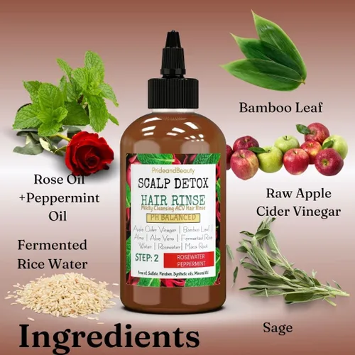Vista 6 de Enjuague capilar con vinagre de sidra de manzana, limpiador natural para la acumulación de productos, alternativa al champú, limpiador del cuero