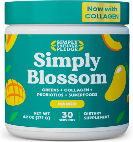 Vista 13 de Simply Blossom Nutrition - Verduras diarias y superalimentos en polvo + colágeno + probióticos para la salud digestiva de las mujeres y alivio