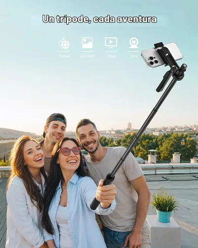 Vista 9 de 71" Phone Tripod for Recording, Selfie Stick for iPhone & Android