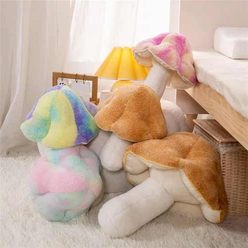 Vista 6 de Almohada de Champiñones, Almohada de Piso, Cojín de Sofá, Decoración del Hogar, Almohada de Lectura (32cm, Azul)