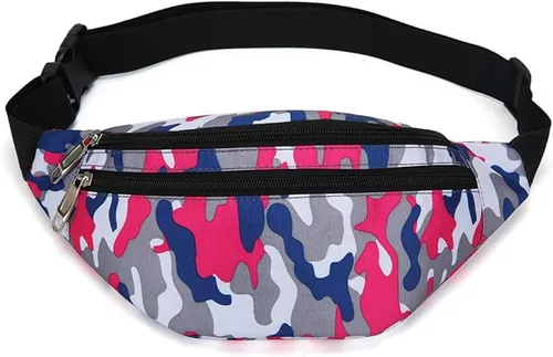 Vista 16 de Riñonera para hombres y mujeres, de moda e impermeable con cinturón ajustable, bolsas de riñonera casuales para correr, deportes, viajes. beige