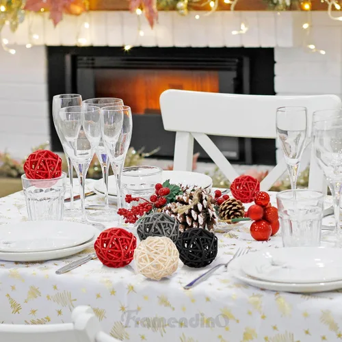 Vista 4 de Framendino, Paquete de 24 bolas de mimbre de 2 pulgadas para decoración de mesa del hogar, negro, gris, rojo, blanco