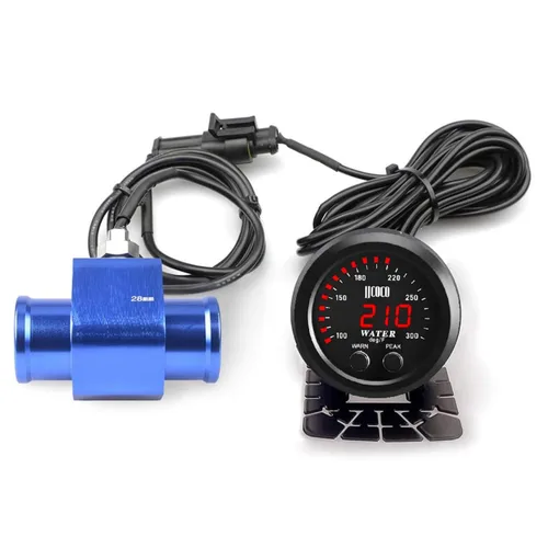 Vista 19 de Universal 52mm Medidor de Temperatura de Agua 0-300F (-17~187C) Electrónico LED Digital Azul DC12V para Automóvil con Adaptador de Sensor