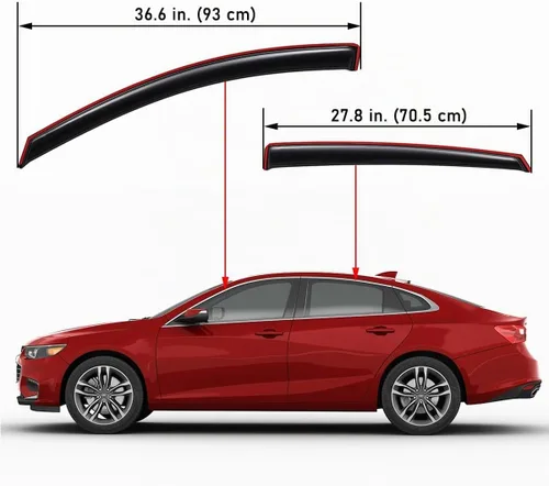 Vista 2 de Lightronic Visera de ventana de ventilación automática con clip extra duradero, compatible con Chevrolet Malibu 2016-2025