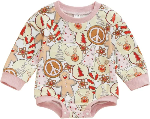 Vista 56 de FOCUSNORM Disfraz de Halloween para bebé recién nacida, sudadera de calabaza, mameluco de manga larga para otoño e invierno