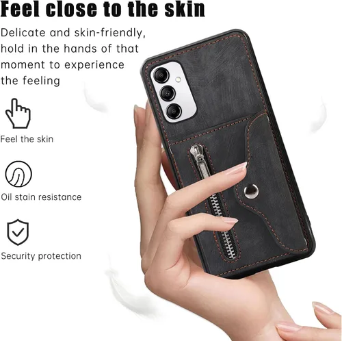 Vista 7 de Funda para teléfono Samsung Galaxy A14/M14 5G con protector de pantalla de vidrio templado y correa cruzada para la muñeca, cordón para el hombro