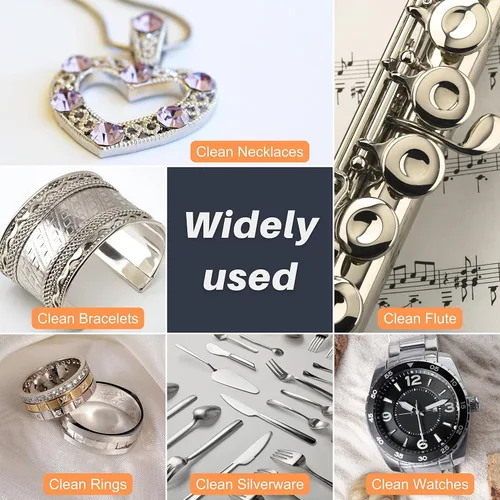 Vista 6 de CATIFLIN 2 paños de limpieza de joyas multicapa, paño grande de pulido de plata, paños de pulido de joyas 100% algodón para joyas de oro, plata