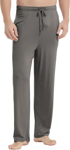 Vista 7 de GYS - Pantalones para dormir de bambú para hombre Negro