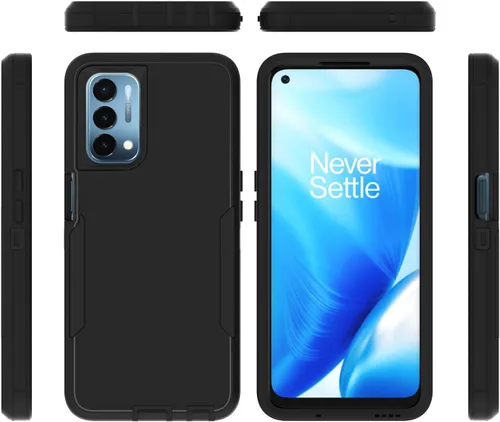 Vista 4 de Asuwish Funda protectora para OnePlus Nord N200 5G con protector de pantalla y accesorios de celda híbridos delgados de doble capa, accesorios Negro