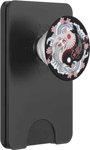 Vista 7 de Peces japoneses Koi Fish Japón Carpa Yin Yang Nishikigoi Fish PopSockets Adhesivo PopGrip