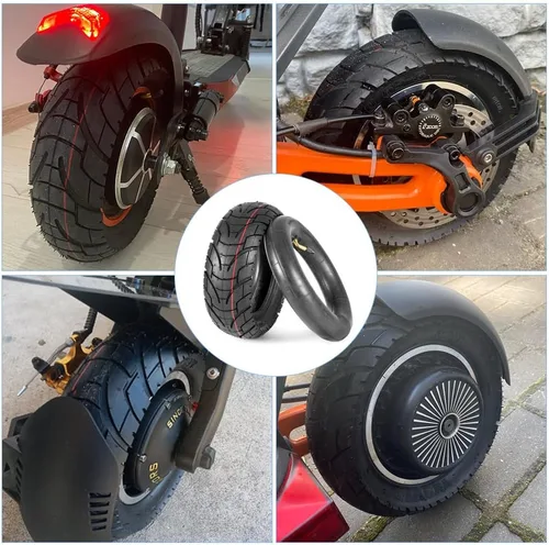 Vista 7 de Neumáticos para patinete CMIYETO 80/65-6 para ciudad y carretera con tubo interior de 45° de 10 pulgadas, neumáticos para motocicleta y patinete