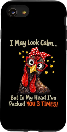 Vista 18 de I May Look Calm But in My Head Ive Pecked You 3 Times Funny Case for iPhone XR
